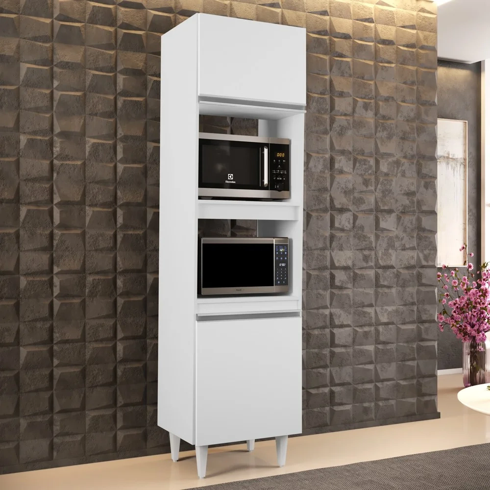 Paneleiro Cozinha Torre Quente 56cm Colorado Branco - Lumil Móveis