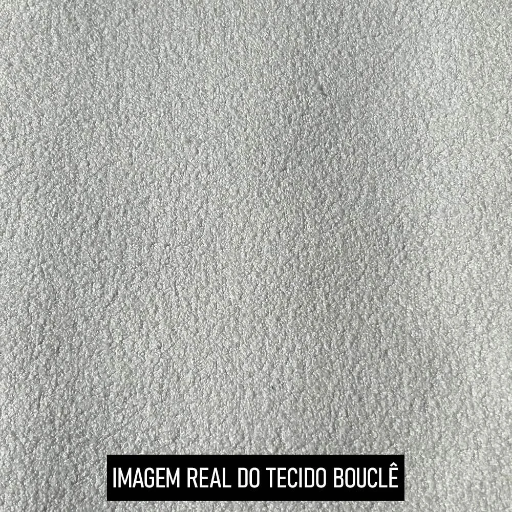 Poltrona Decorativa Redonda Giratória com Almofadas Saphire Z32 Boucle Branco - Mpozenato