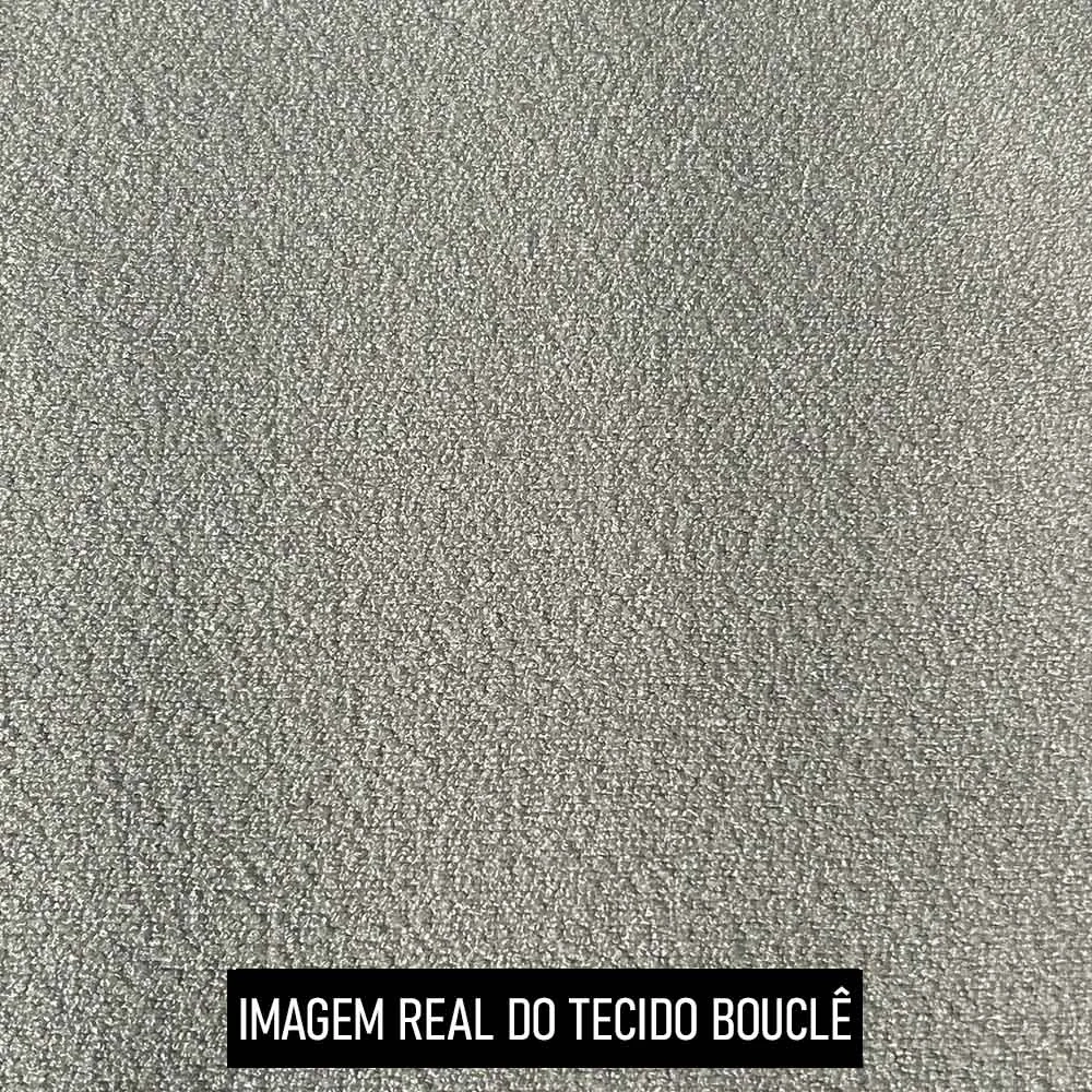 Poltrona Decorativa Redonda Giratória com Almofadas Saphire Z32 Boucle Cru - Mpozenato