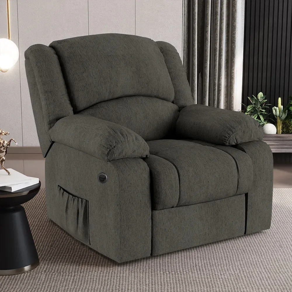 Poltrona do Papai Reclinável Pietra Power Elétrica FH9 Linho Grafite - Mpozenato