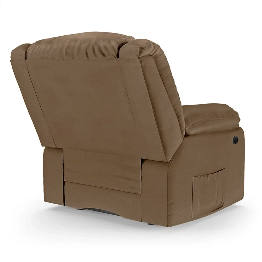 Poltrona do Papai Reclinável Pietra Power Elétrica FH9 PU Caramelo - Mpozenato