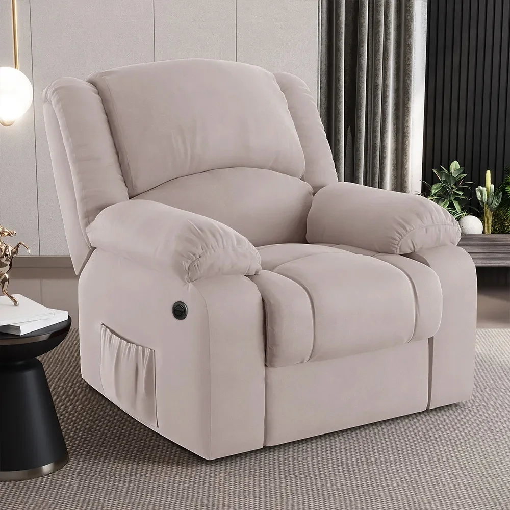 Poltrona do Papai Reclinável Pietra Power Elétrica FH9 Veludo Rosê - Mpozenato