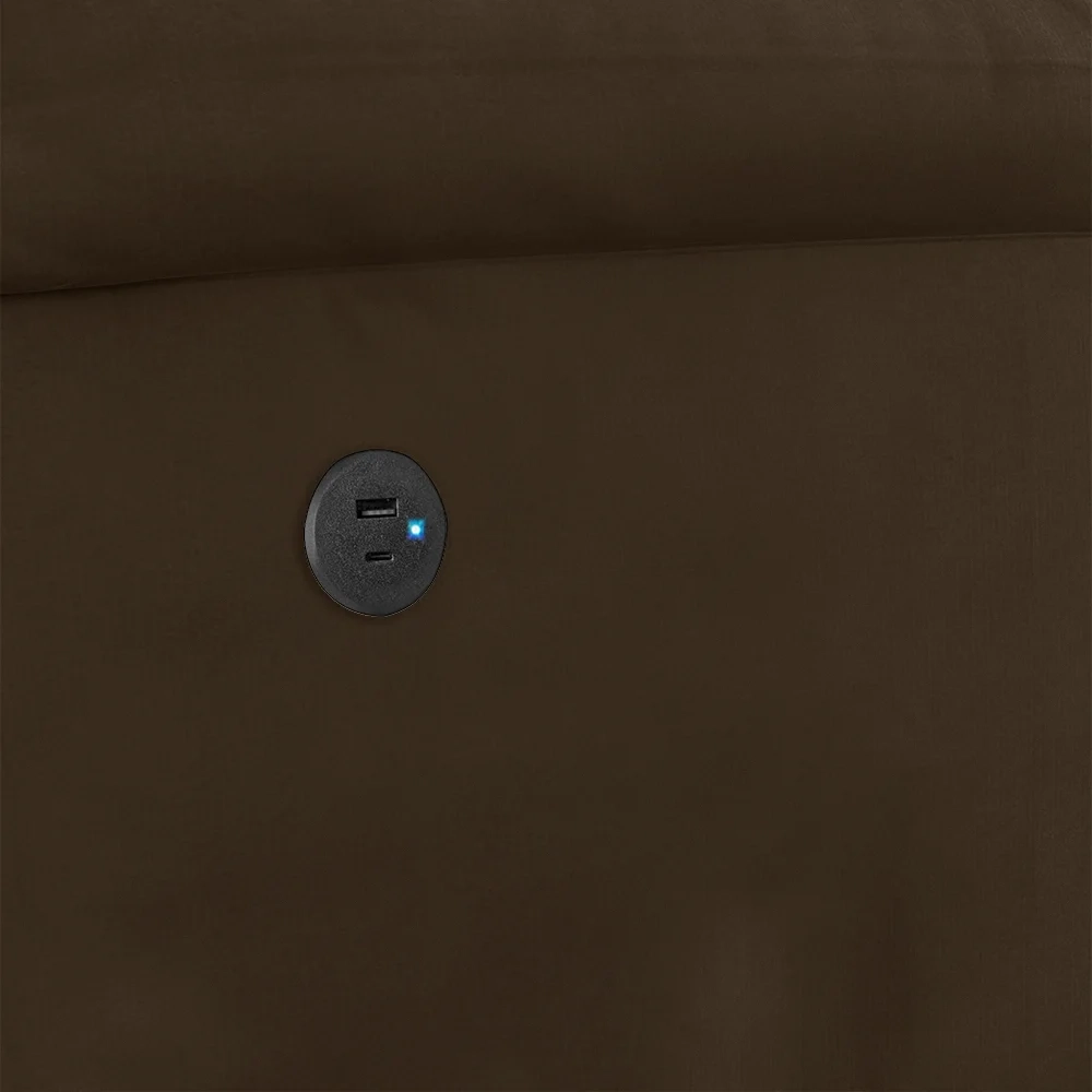 Poltrona do Papai Reclinável Pietra Power Elétrica USB FH9 Veludo Marrom - Mpozenato