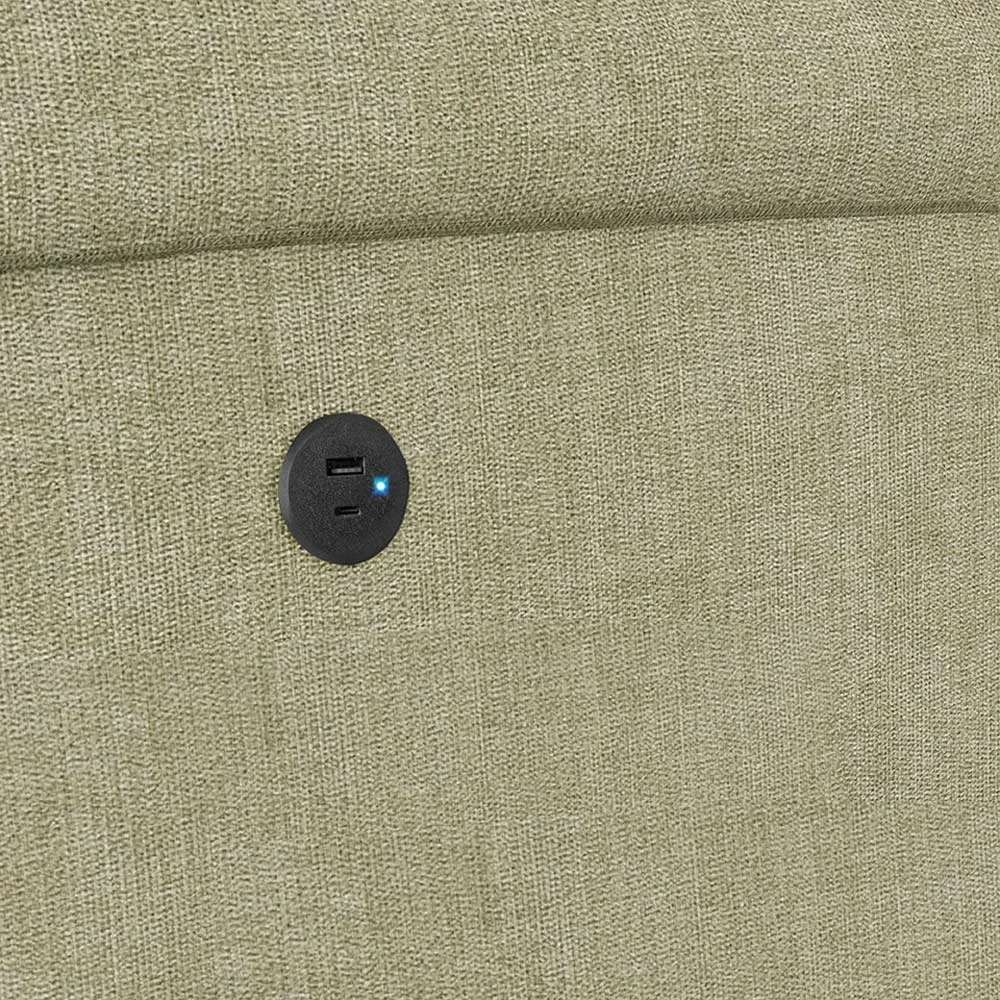 Poltrona do Papai Reclinável Pietra Power Elétrica USB FH9 Linho Bege - Mpozenato