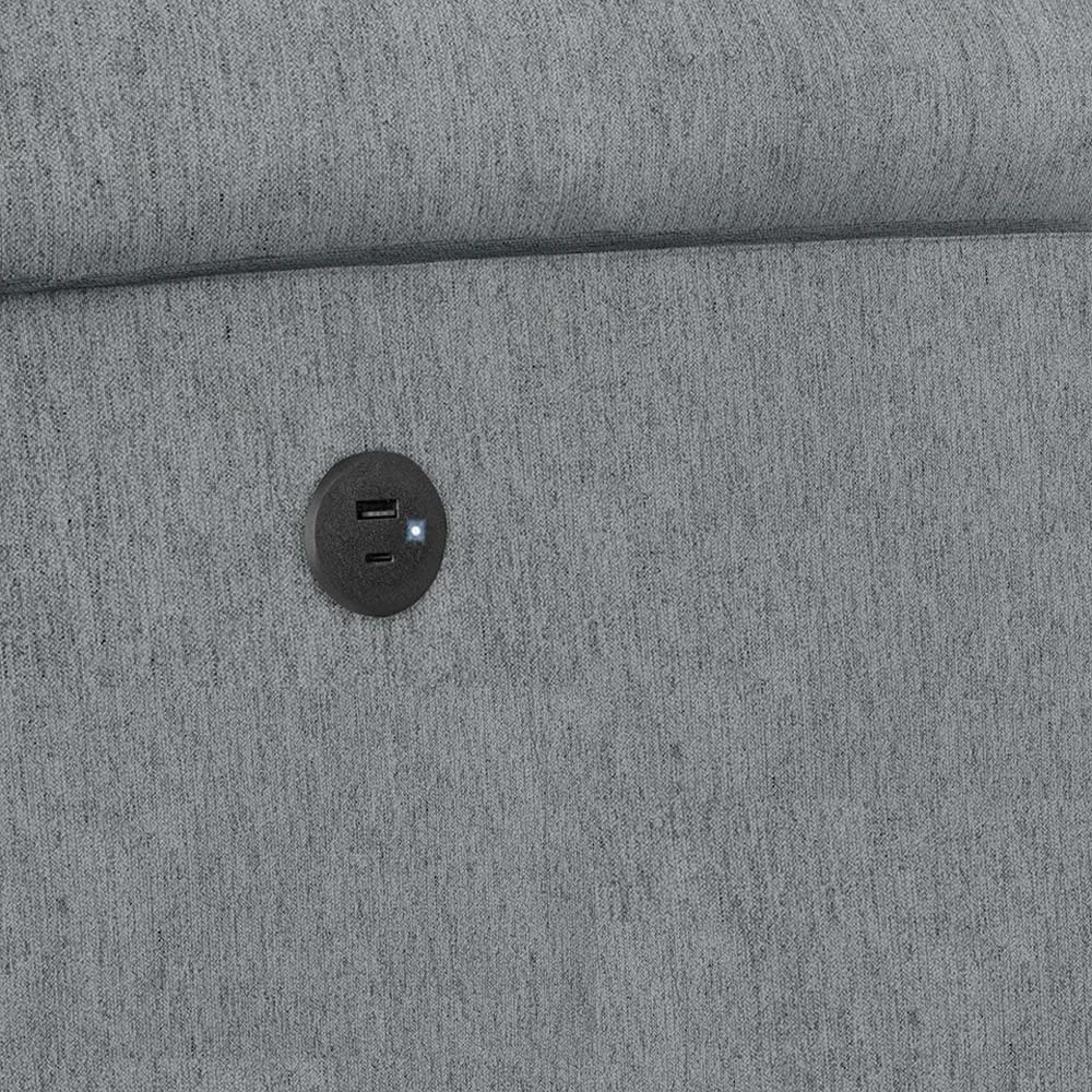 Poltrona do Papai Reclinável Pietra Power Elétrica USB FH9 Linho Cinza - Mpozenato