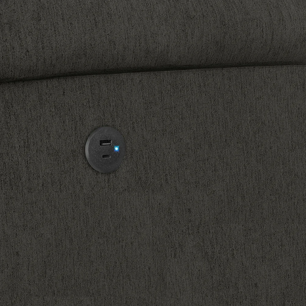 Poltrona do Papai Reclinável Pietra Power Elétrica USB FH9 Linho Grafite - Mpozenato