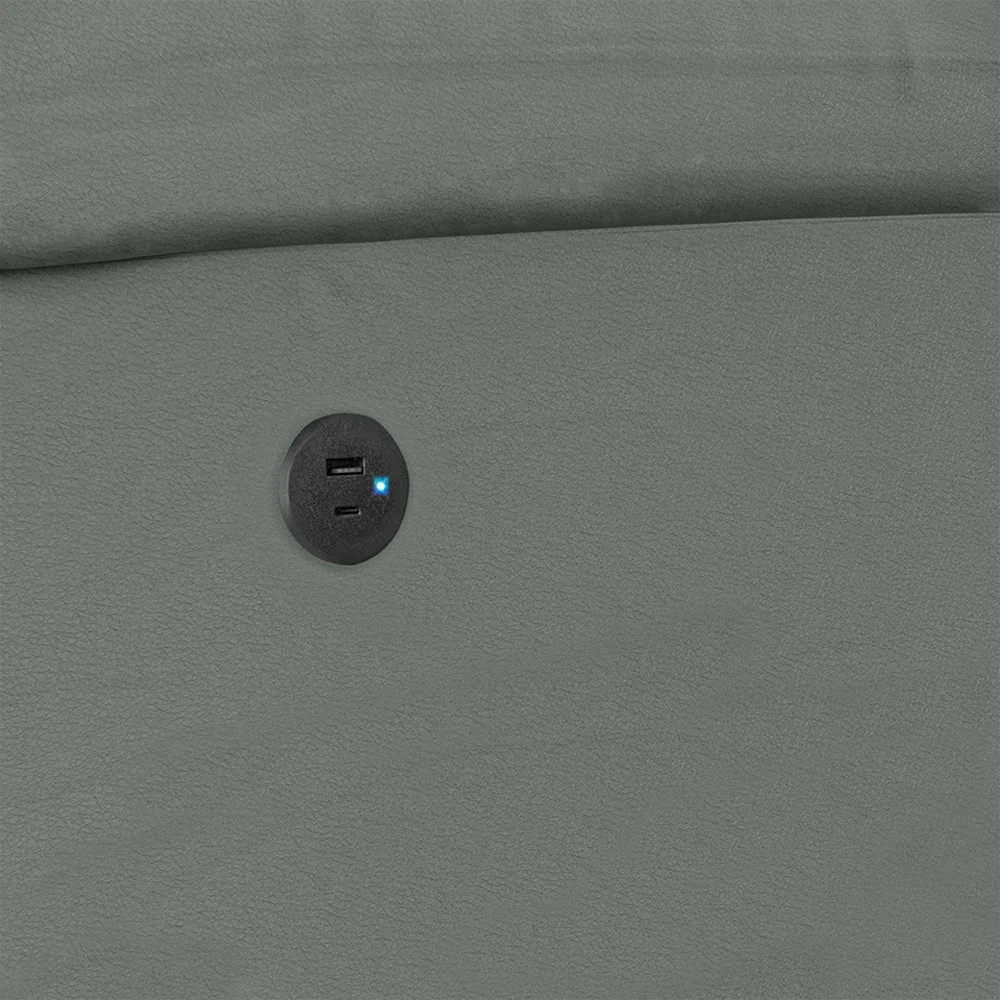 Poltrona do Papai Reclinável Pietra Power Elétrica USB FH9 PU Cinza - Mpozenato