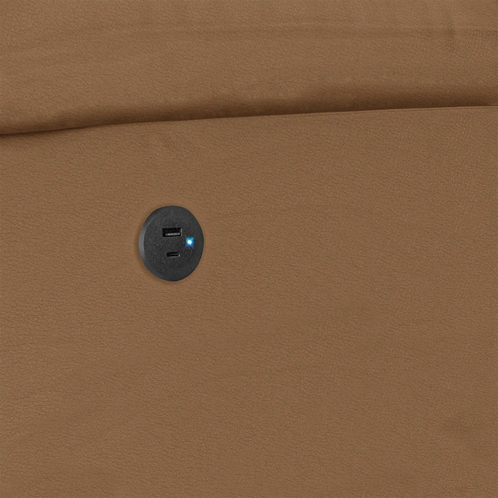 Poltrona do Papai Reclinável Pietra Power Elétrica USB FH9 PU Caramelo - Mpozenato