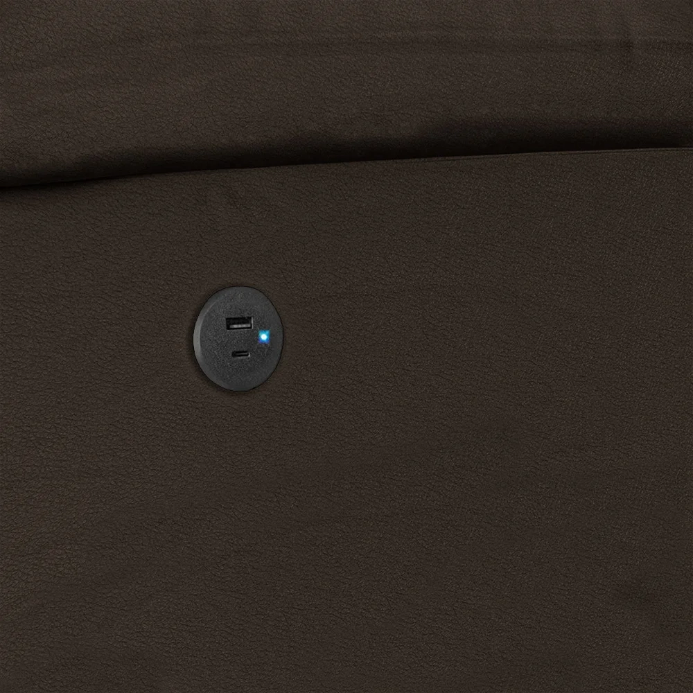 Poltrona do Papai Reclinável Pietra Power Elétrica USB FH9 PU Marrom - Mpozenato