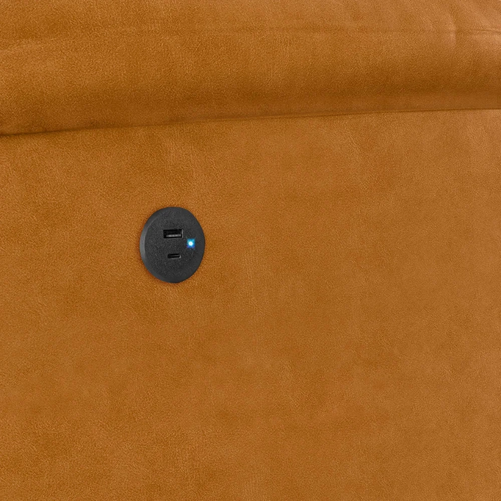 Poltrona do Papai Reclinável Pietra Power Elétrica USB FH9 PU Whisky - Mpozenato