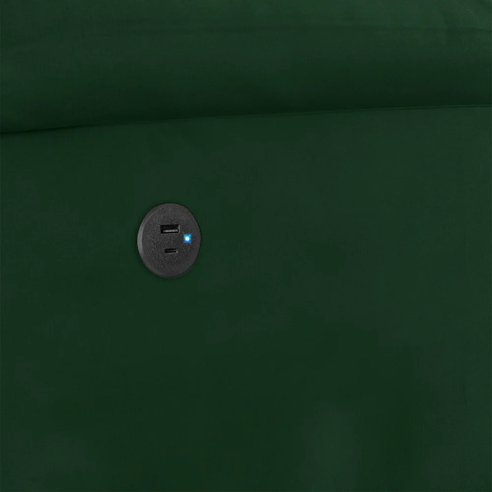 Poltrona do Papai Reclinável Pietra Power Elétrica USB FH9 Veludo Verde - Mpozenato