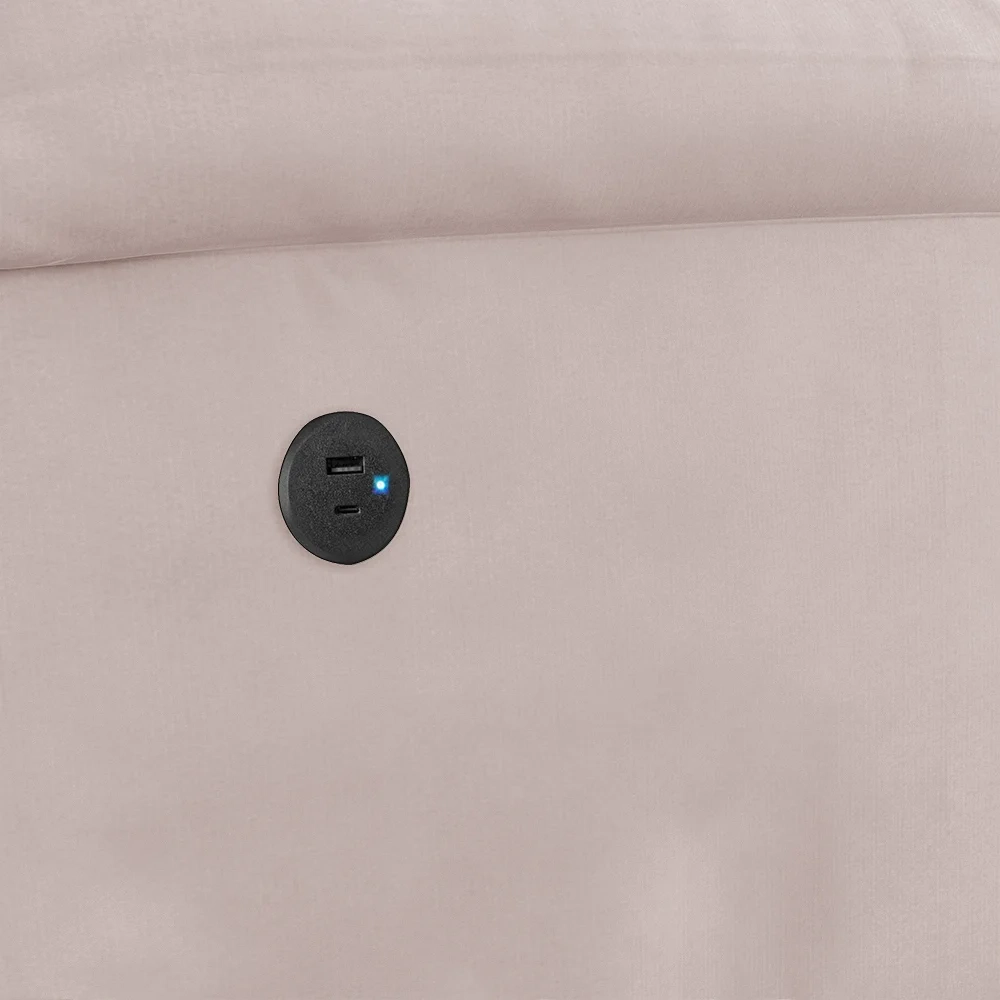 Poltrona do Papai Reclinável Pietra Power Elétrica USB FH9 Veludo Rosê - Mpozenato