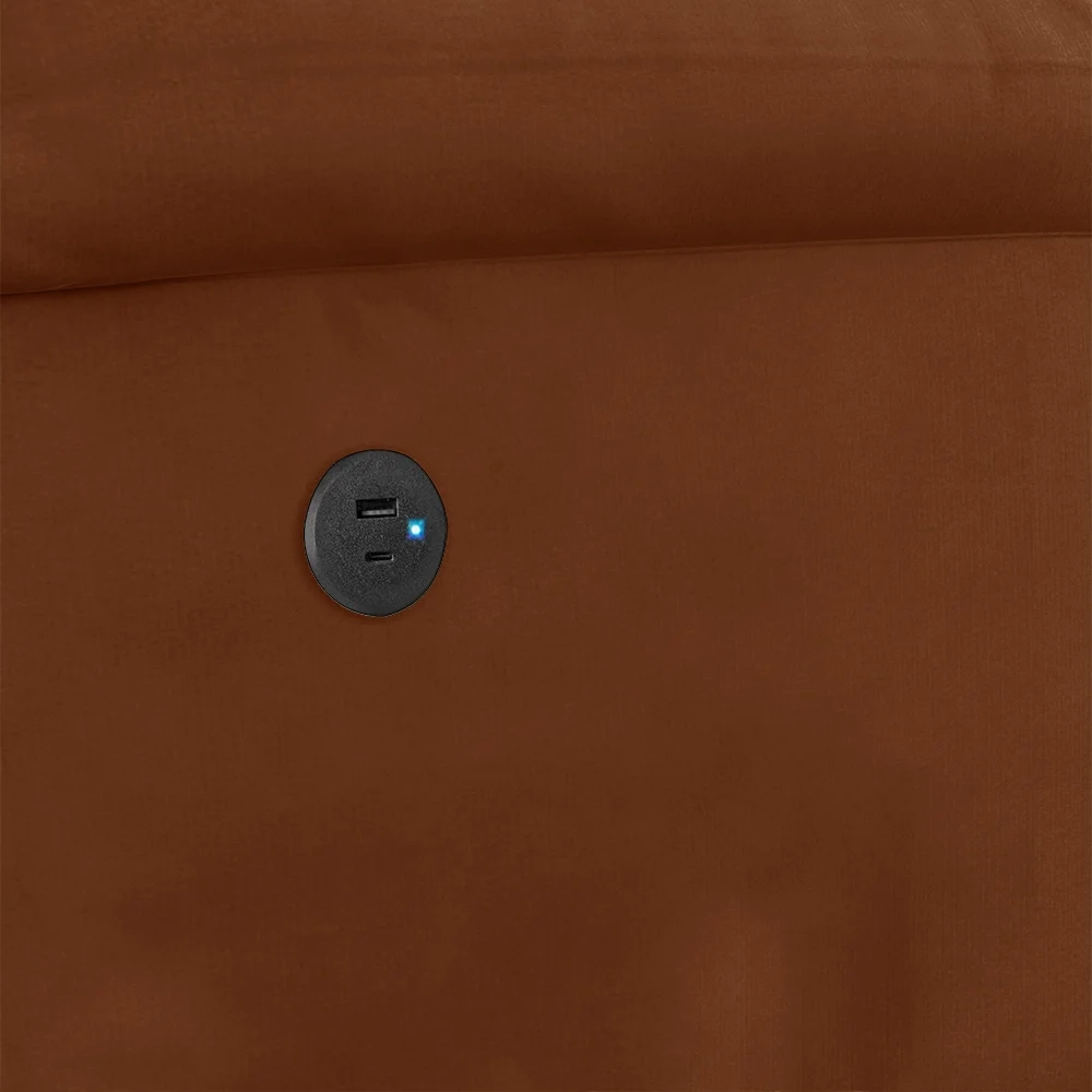 Poltrona do Papai Reclinável Pietra Power Elétrica USB FH9 Veludo Terracota - Mpozenato