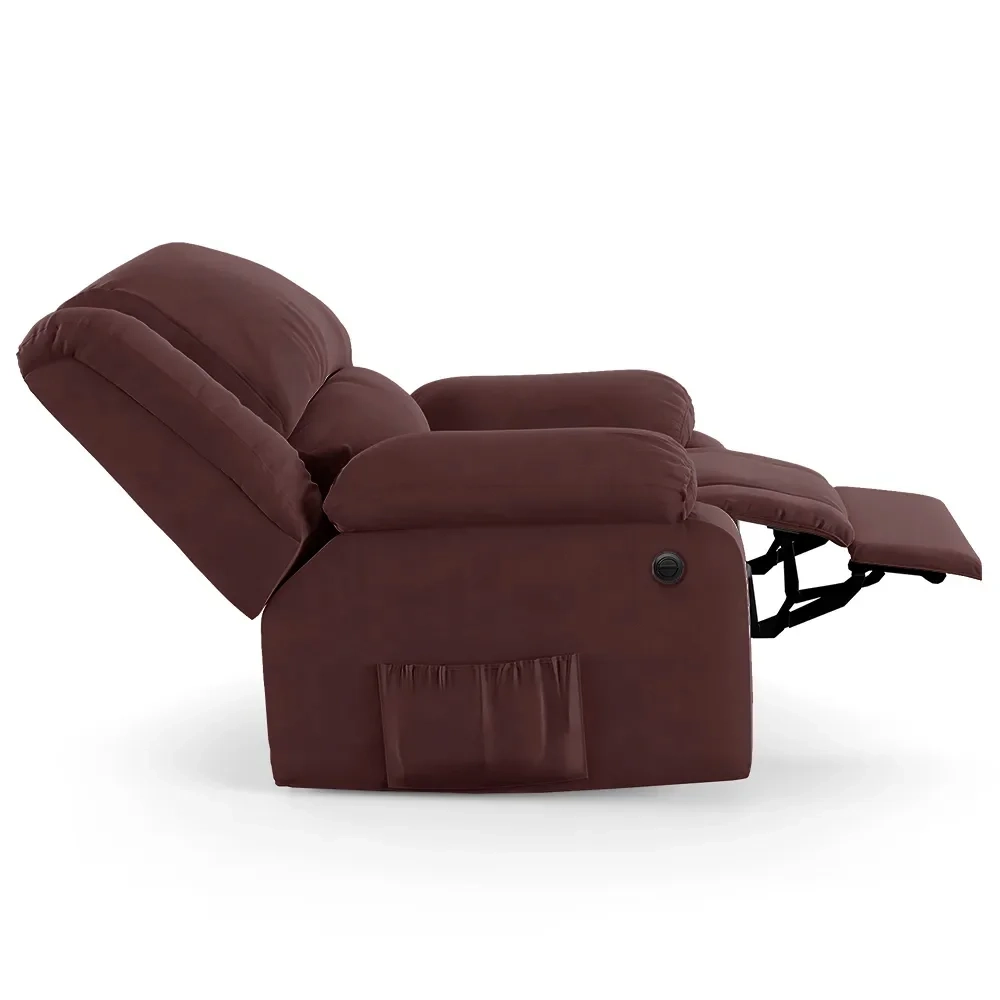 Poltrona do Papai Reclinável Pietra Power Elétrica USB FH9 Veludo Vinho - Mpozenato