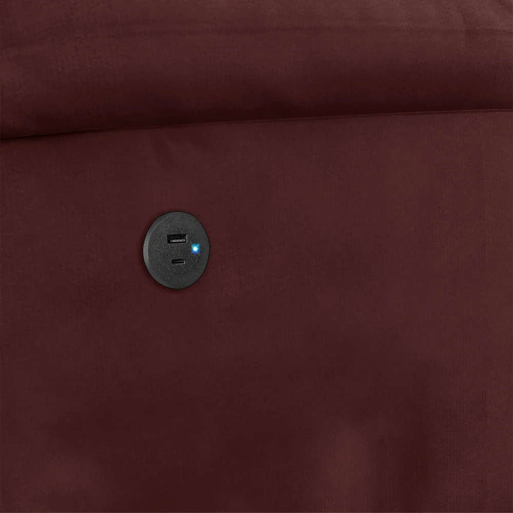 Poltrona do Papai Reclinável Pietra Power Elétrica USB FH9 Veludo Vinho - Mpozenato