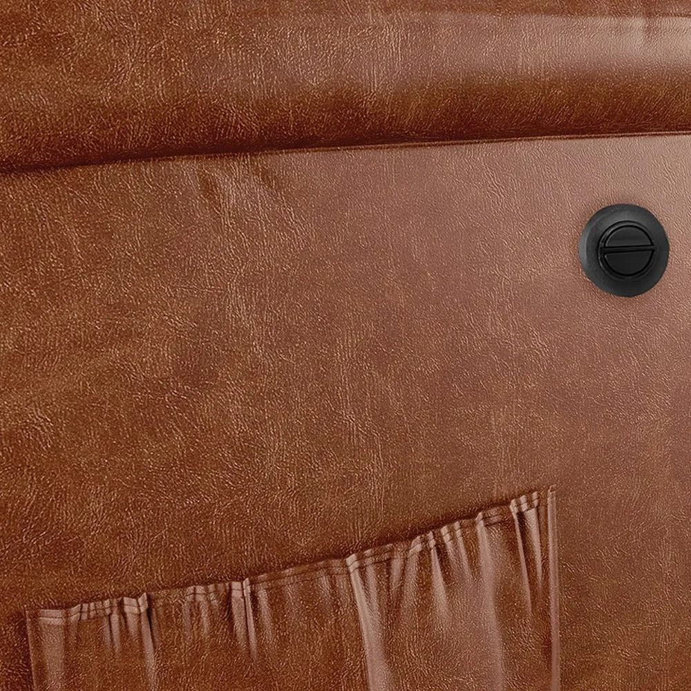 Poltrona do Papai Reclinável Pietra Power Elétrica USB FH9 PU Caramelo Brilho - Mpozenato