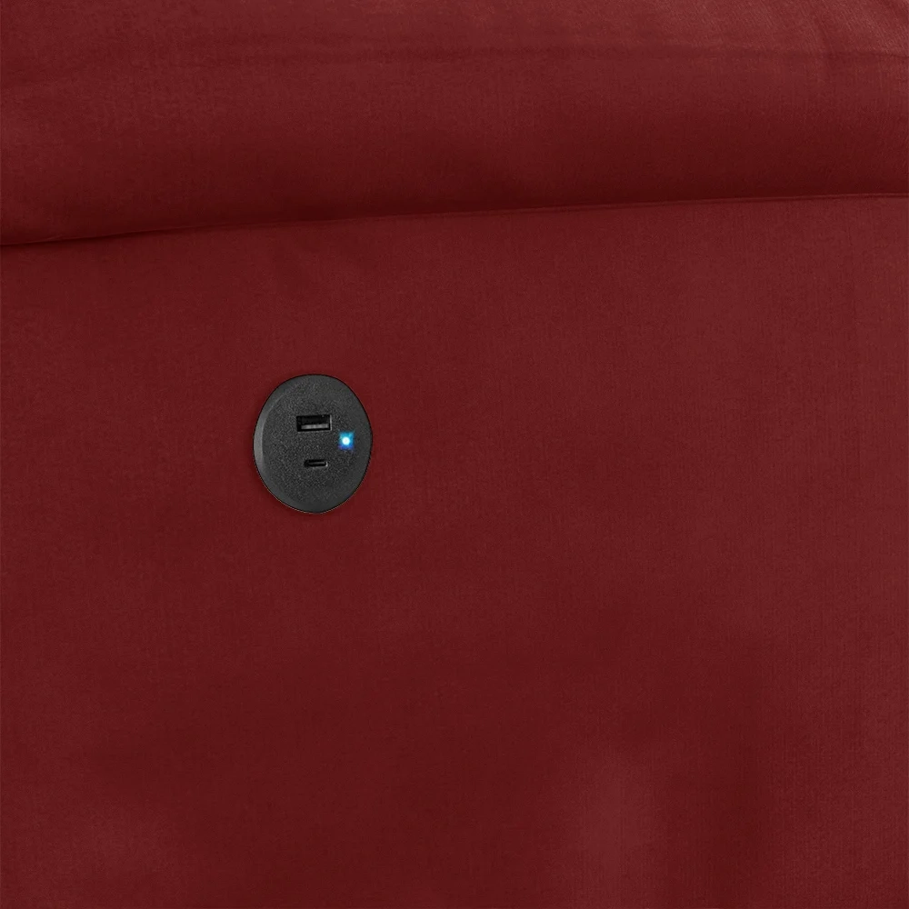 Poltrona do Papai Reclinável Pietra Power Elétrica USB FH9 Veludo Vermelho - Mpozenato