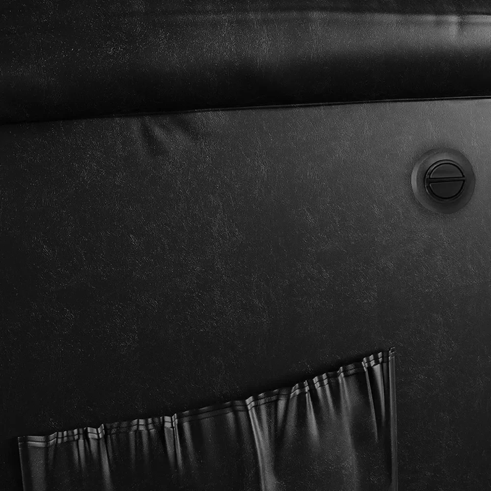 Poltrona do Papai Reclinável Pietra Power Elétrica USB FH9 PU Preto Brilho - Mpozenato