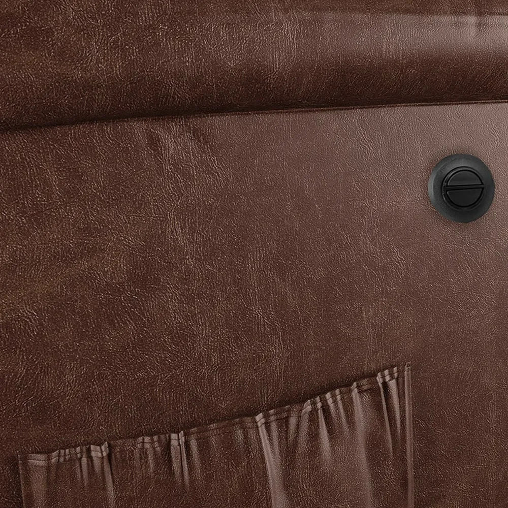 Poltrona do Papai Reclinável Pietra Power Elétrica USB FH9 PU Marrom Brilho - Mpozenato