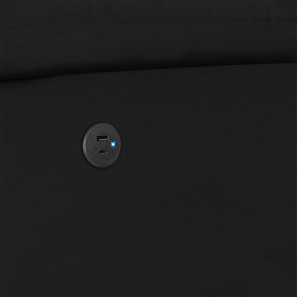 Poltrona do Papai Reclinável Pietra Power Elétrica USB FH9 PU Preto - Mpozenato