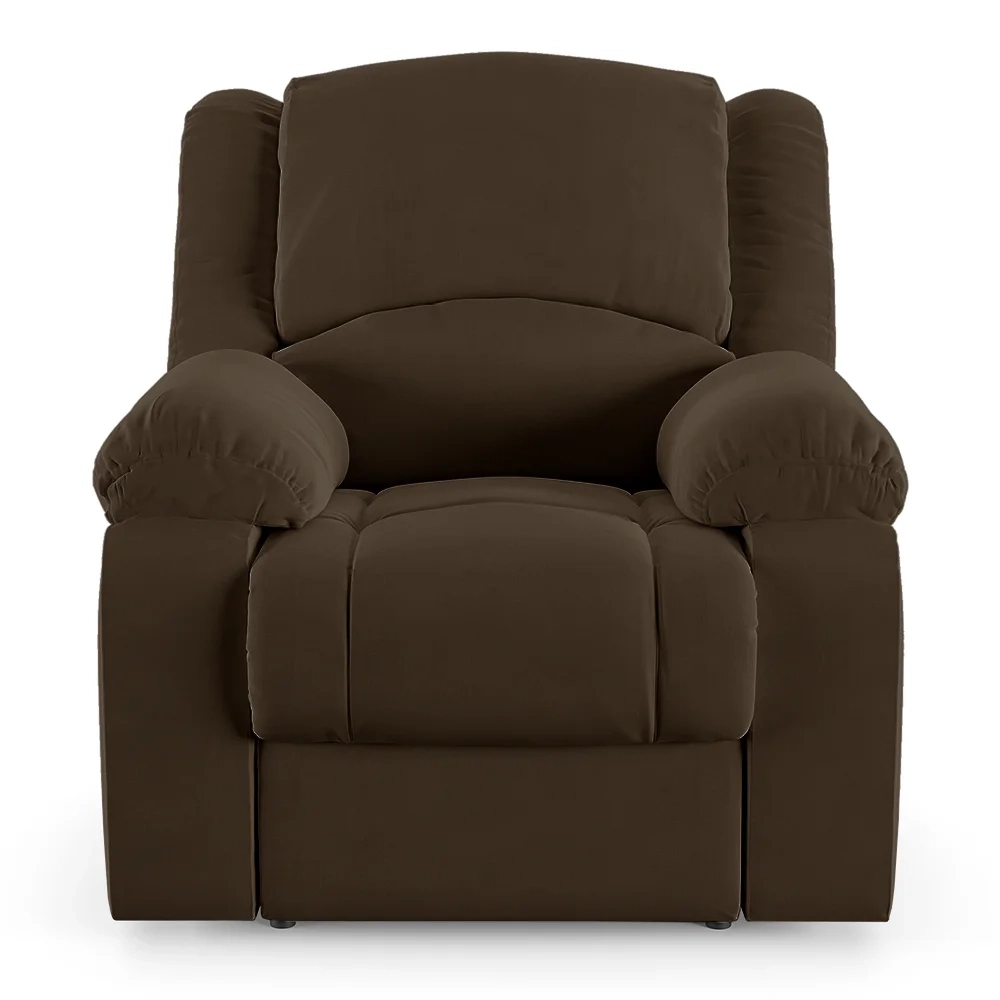 Poltrona do Papai Reclinável Pietra Power Elétrica Massagem FH9 Veludo Marrom - Mpozenato