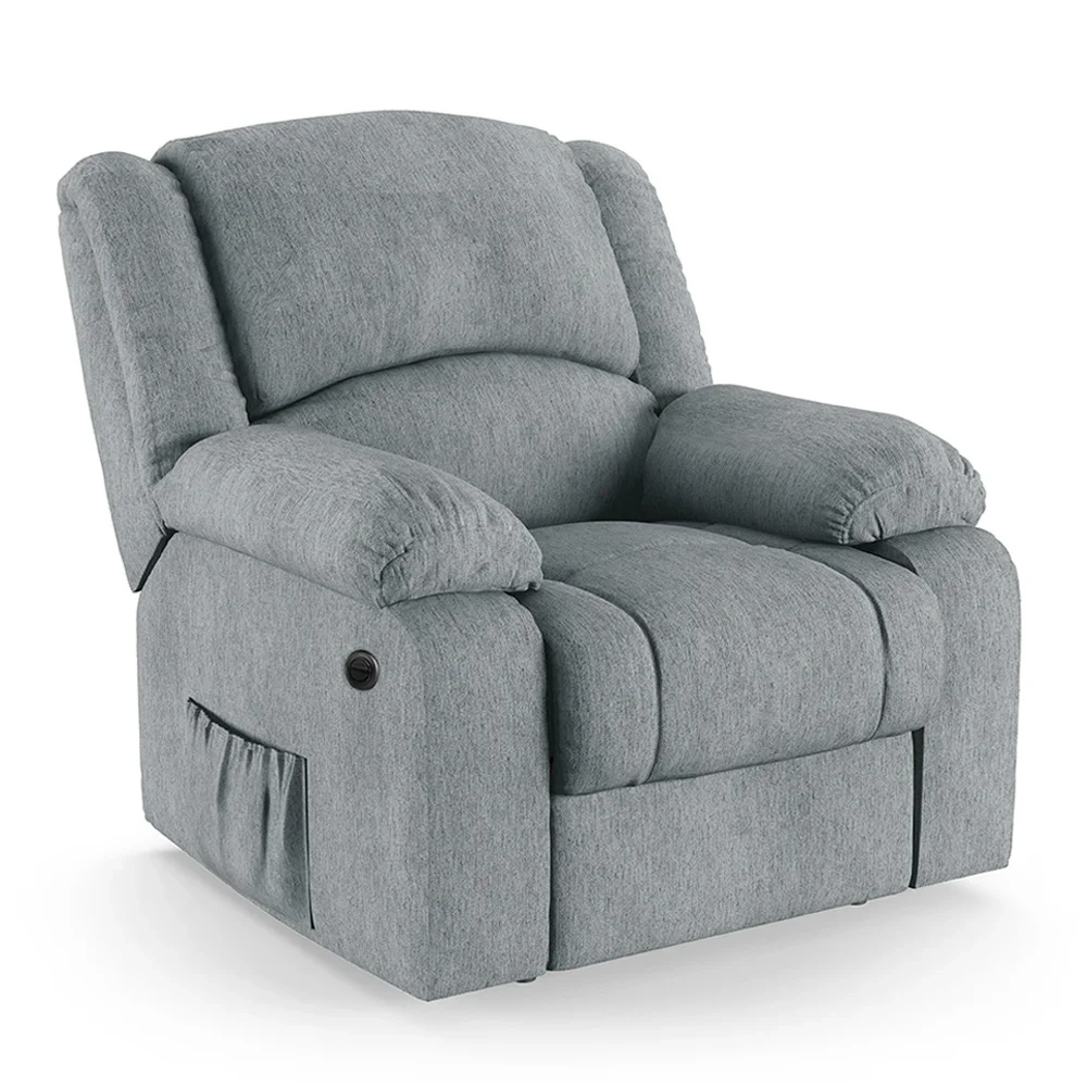 Poltrona do Papai Reclinável Pietra Power Elétrica Massagem FH9 Linho Cinza - Mpozenato