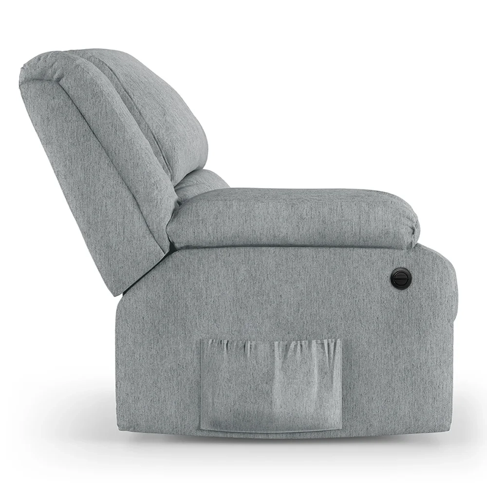 Poltrona do Papai Reclinável Pietra Power Elétrica Massagem FH9 Linho Cinza - Mpozenato