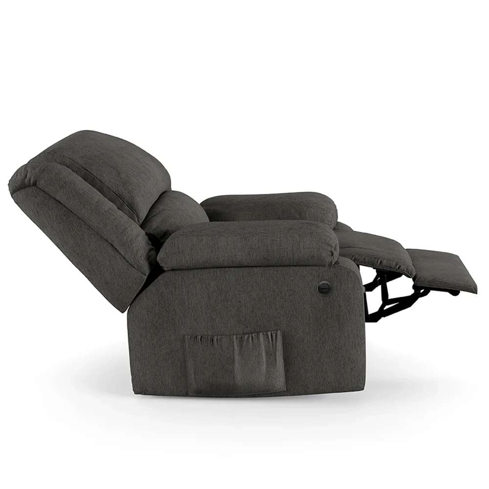 Poltrona do Papai Reclinável Pietra Power Elétrica Massagem FH9 Linho Grafite - Mpozenato