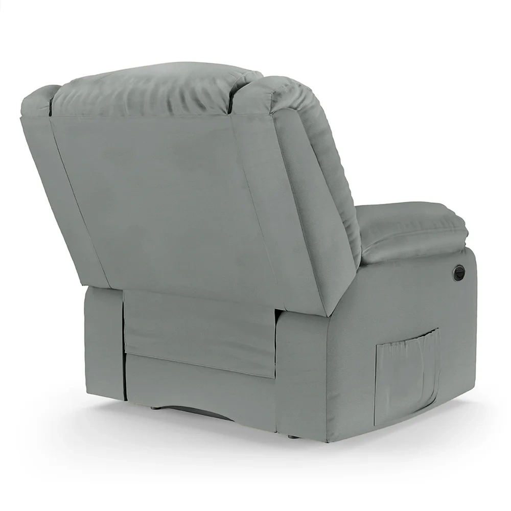 Poltrona do Papai Reclinável Pietra Power Elétrica Massagem FH9 PU Cinza - Mpozenato