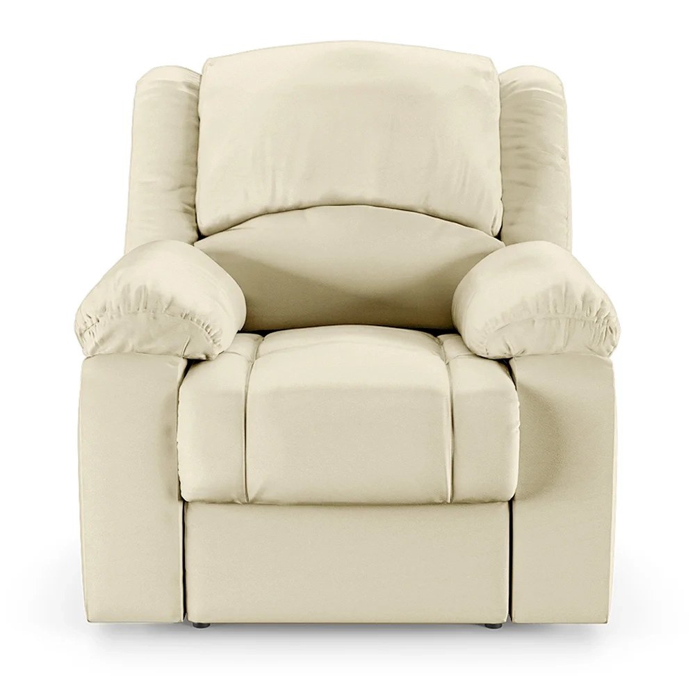 Poltrona do Papai Reclinável Pietra Power Elétrica Massagem FH9 PU Bege - Mpozenato