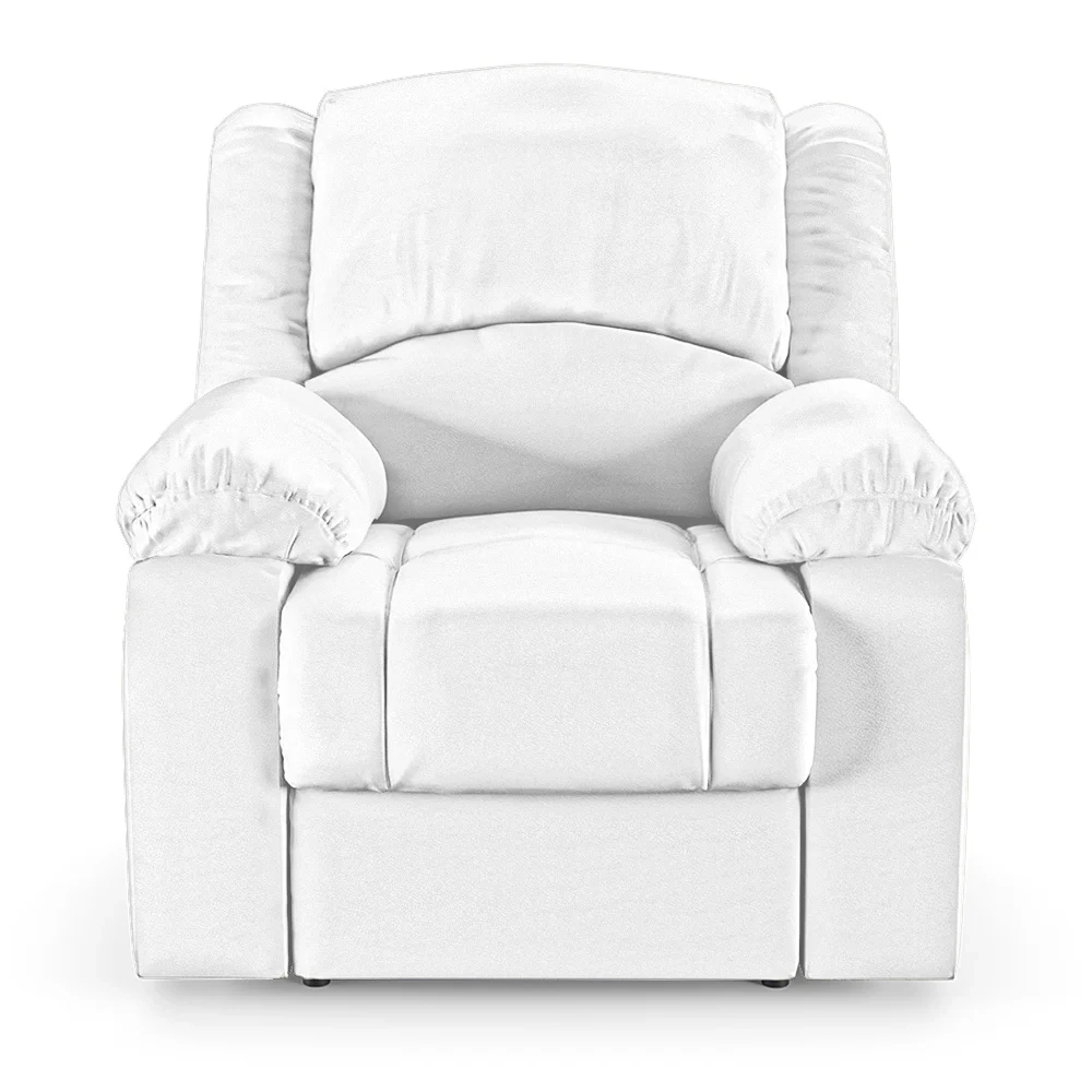 Poltrona do Papai Reclinável Pietra Power Elétrica Massagem FH9 PU Branco - Mpozenato