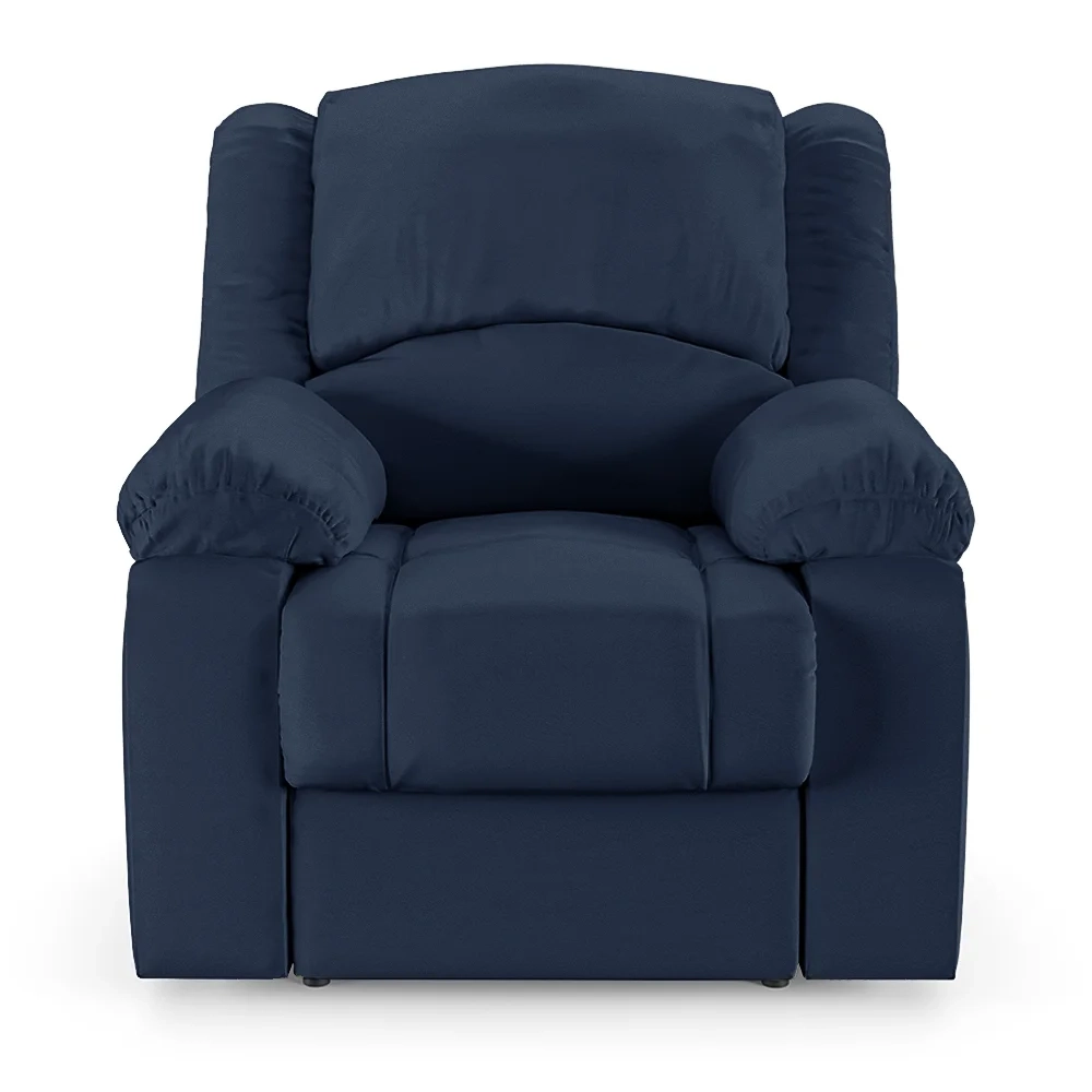 Poltrona do Papai Reclinável Pietra Power Elétrica Massagem FH9 PU Azul - Mpozenato