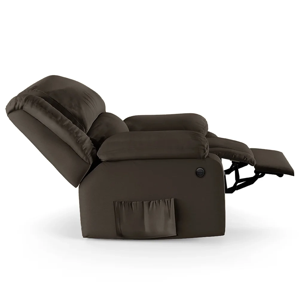 Poltrona do Papai Reclinável Pietra Power Elétrica Massagem FH9 PU Marrom - Mpozenato