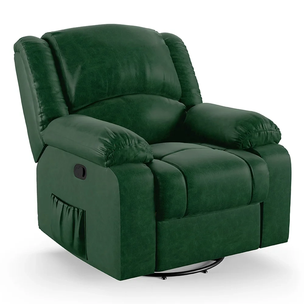 Poltrona do Papai Reclinável Pietra Glider Giratória FH9 PU Verde Musgo - Mpozenato