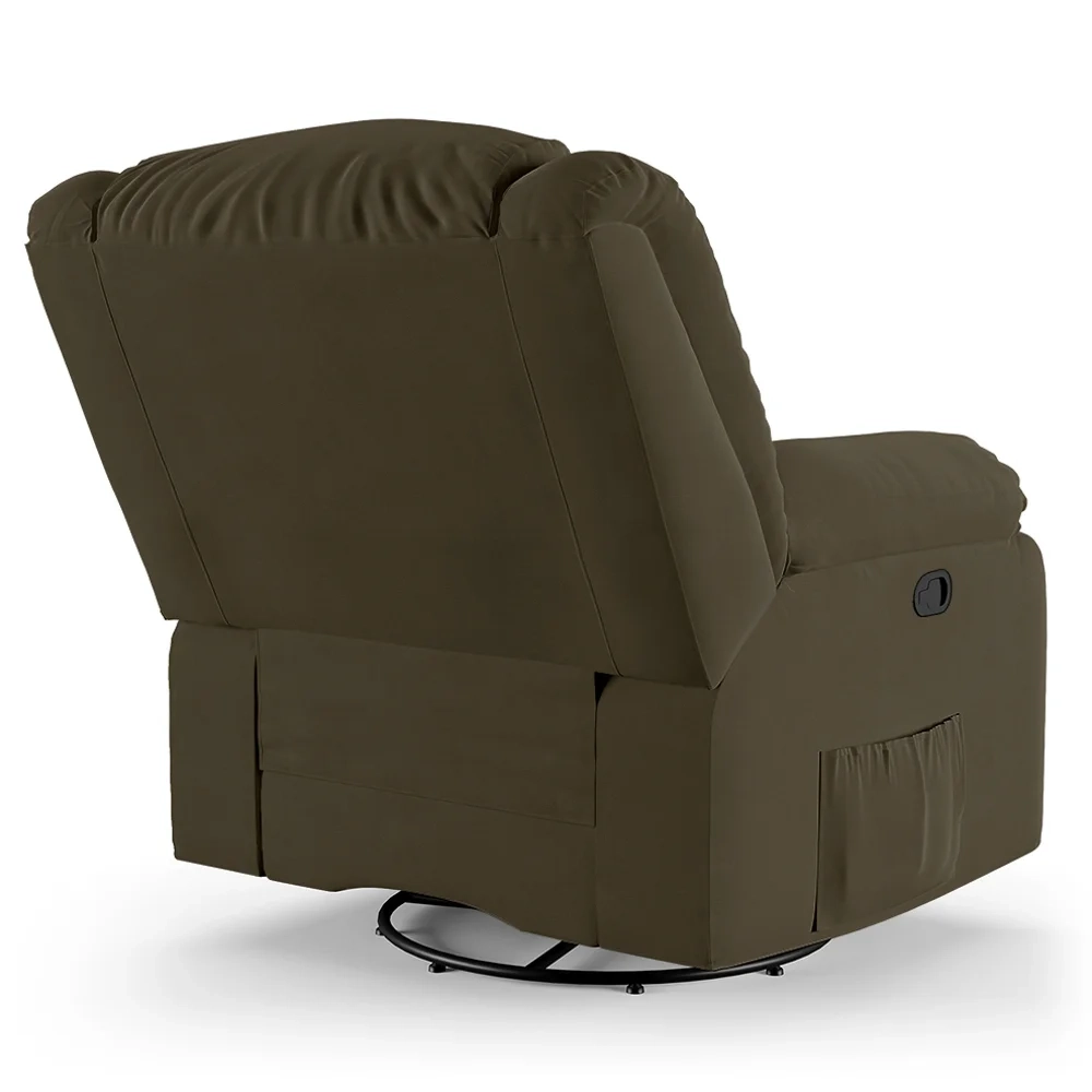 Poltrona do Papai Reclinável Pietra Glider Giratória FH9 Veludo Capuccino - Mpozenato