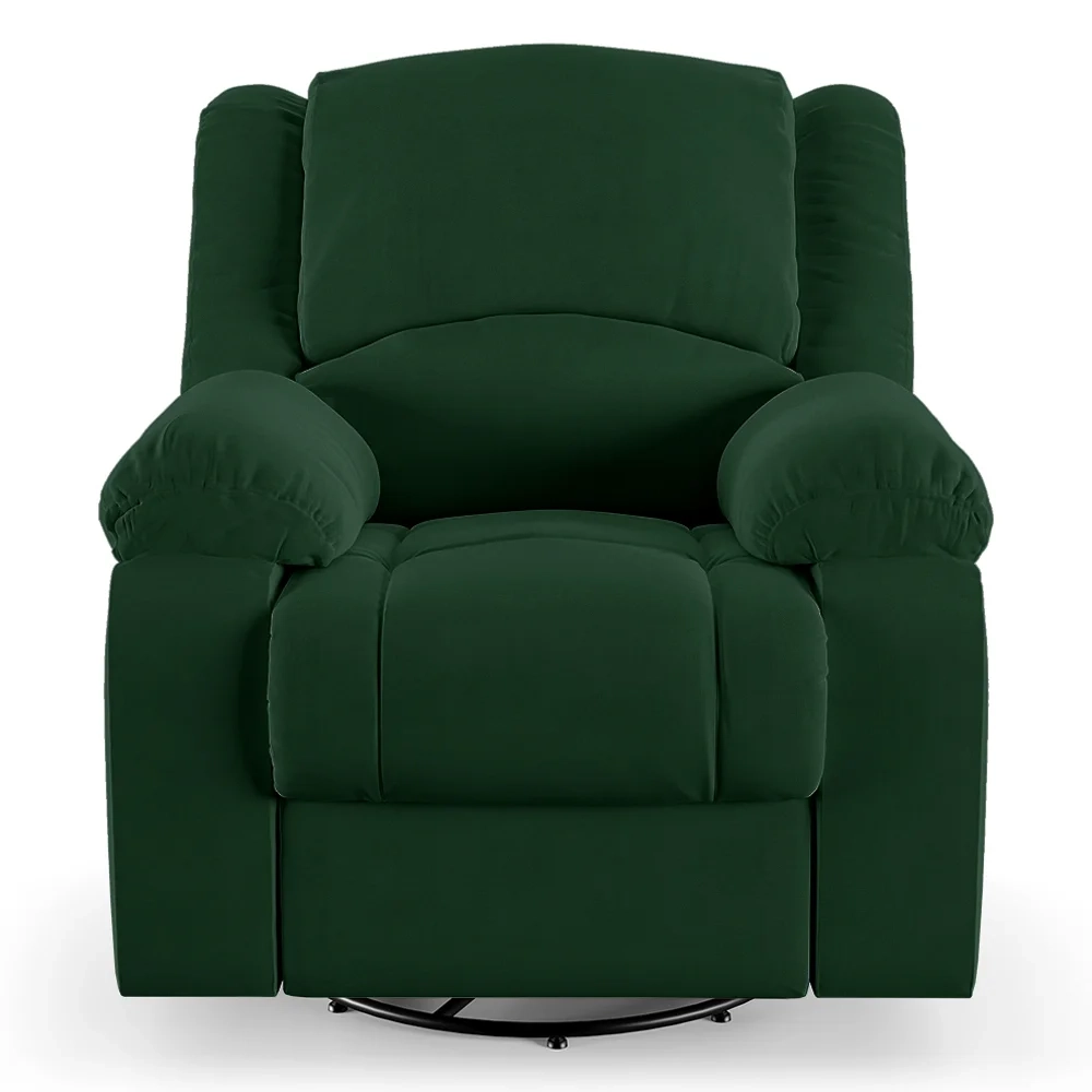 Poltrona do Papai Reclinável Pietra Glider Giratória FH9 Veludo Verde - Mpozenato