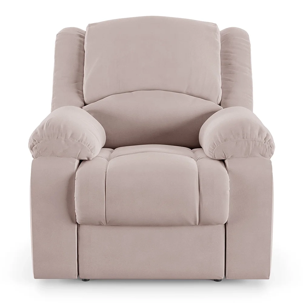 Poltrona do Papai Reclinável Pietra Power Elétrica Massagem FH9 Veludo Rosê - Mpozenato