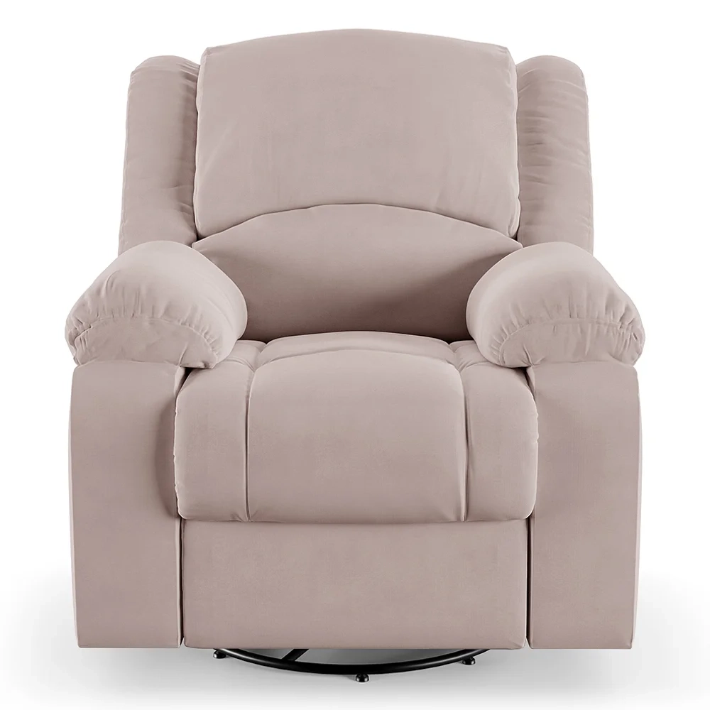 Poltrona do Papai Reclinável Pietra Glider Giratória FH9 Veludo Rosê - Mpozenato