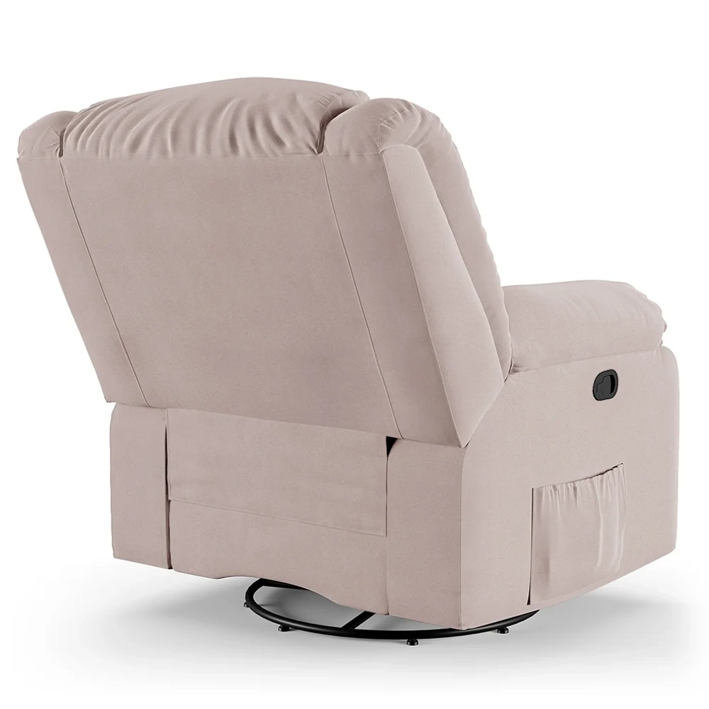 Poltrona do Papai Reclinável Pietra Glider Giratória FH9 Veludo Rosê - Mpozenato