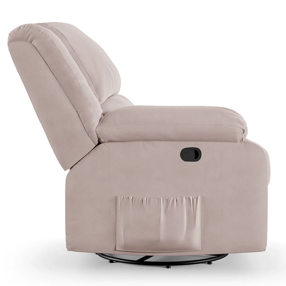 Poltrona do Papai Reclinável Pietra Glider Giratória FH9 Veludo Rosê - Mpozenato