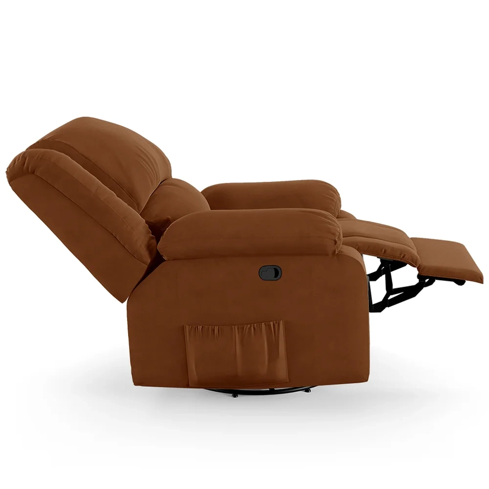 Poltrona do Papai Reclinável Pietra Glider Giratória FH9 Veludo Terracota - Mpozenato