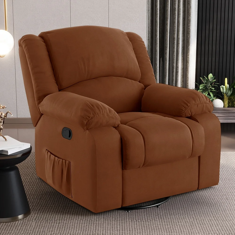 Poltrona do Papai Reclinável Pietra Glider Giratória FH9 Veludo Terracota - Mpozenato