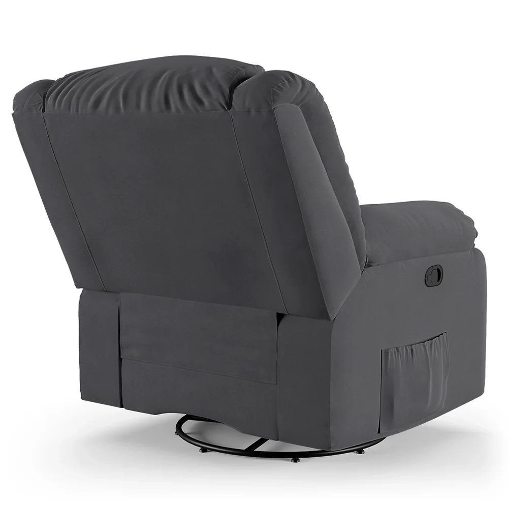 Poltrona do Papai Reclinável Pietra Glider Giratória FH9 Veludo Cinza - Mpozenato