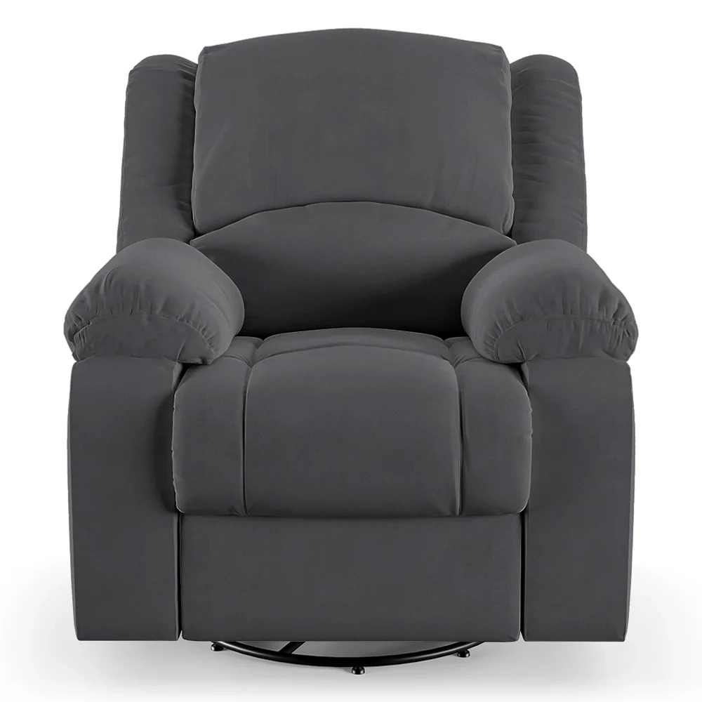 Poltrona do Papai Reclinável Pietra Glider Giratória FH9 Veludo Cinza - Mpozenato