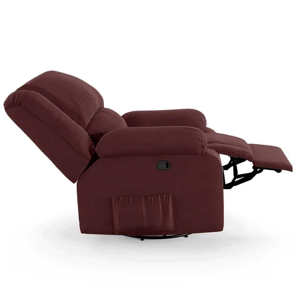 Poltrona do Papai Reclinável Pietra Glider Giratória FH9 Veludo Vinho - Mpozenato