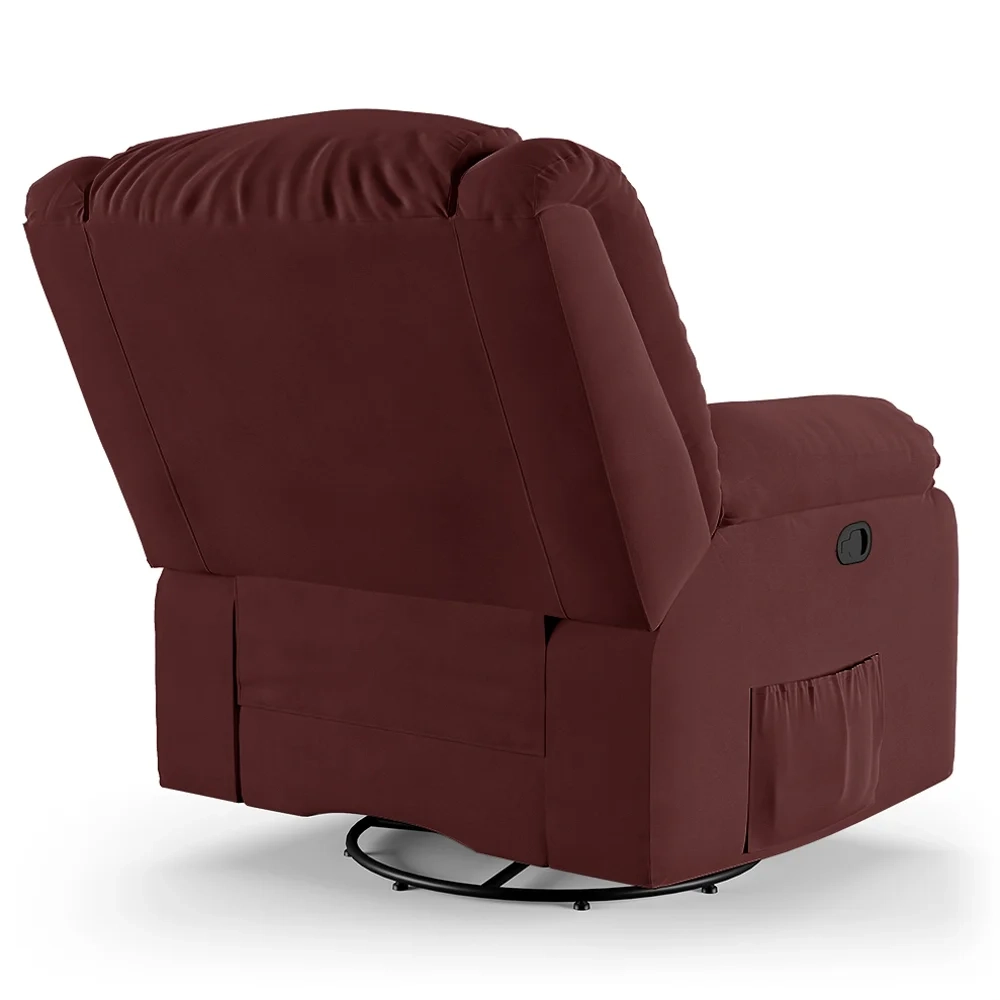 Poltrona do Papai Reclinável Pietra Glider Giratória FH9 Veludo Vinho - Mpozenato