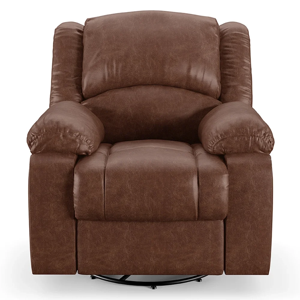 Poltrona do Papai Reclinável Pietra Glider Giratória FH9 PU Marrom Brilho - Mpozenato