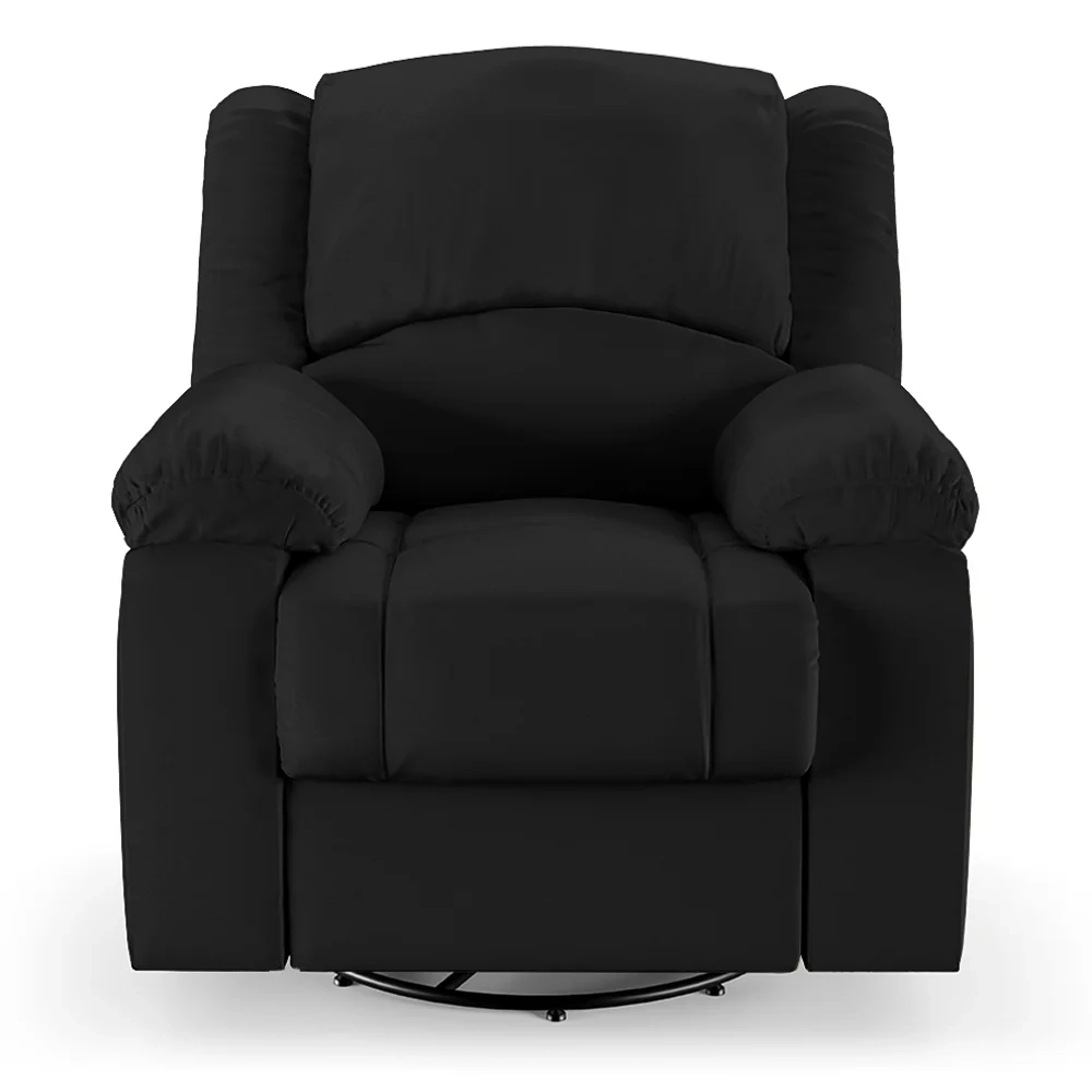 Poltrona do Papai Reclinável Pietra Glider Giratória FH9 PU Preto - Mpozenato