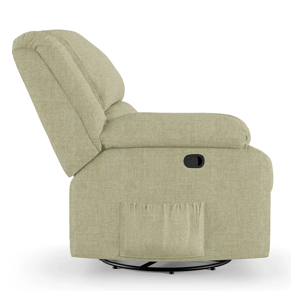 Poltrona do Papai Reclinável Pietra Glider Giratória USB FH9 Linho Bege - Mpozenato