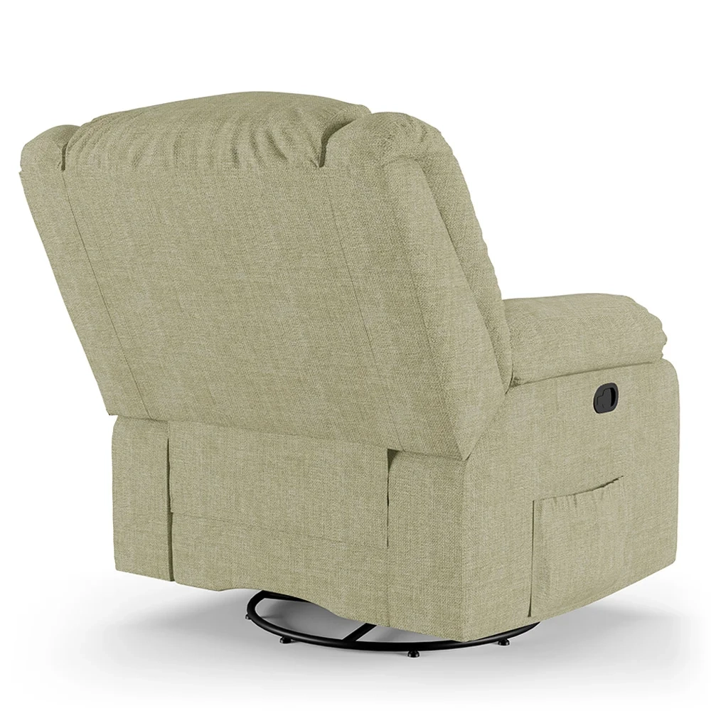 Poltrona do Papai Reclinável Pietra Glider Giratória USB FH9 Linho Bege - Mpozenato